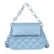 thumbnail image 1 of Bolso de hombro de cuero con entramado retro Bolsos de cadena de color puro para mujer (Azul) Likrtyny Para estrenar, 1 of 9