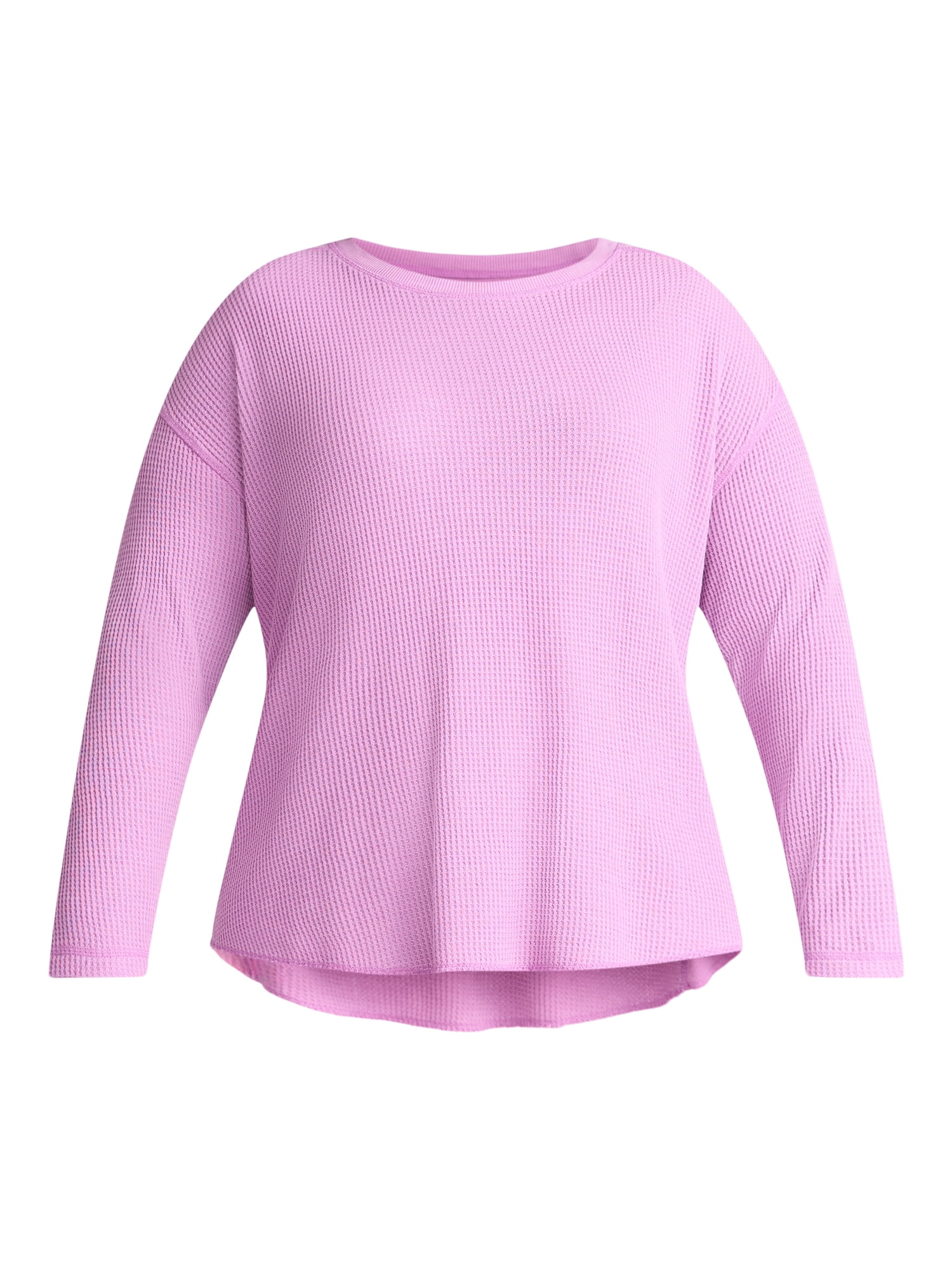 Terra & Sky Women’s Plus Waffle Knit Tunic Top, Sizes 0X-5X