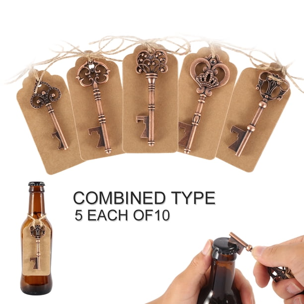 Muyoka Littleduckling Pack de 50 abrebotellas con cuerda de yute y etiqueta, abridor de botellas de cerveza como recuerdo de fiesta para bodas, fiestas de baby shower, abridor de botellas para invitad Muyoka Hogar