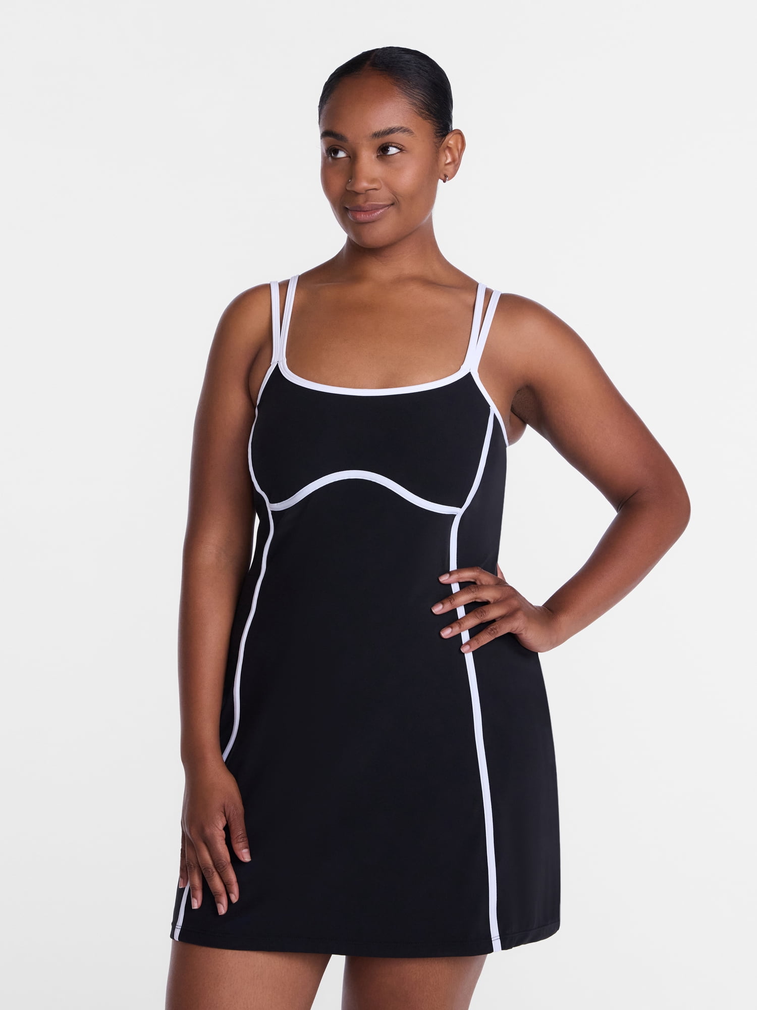 Avia Women's SoftSculpt Tipped Mini Dress, Sizes XS-XXXL