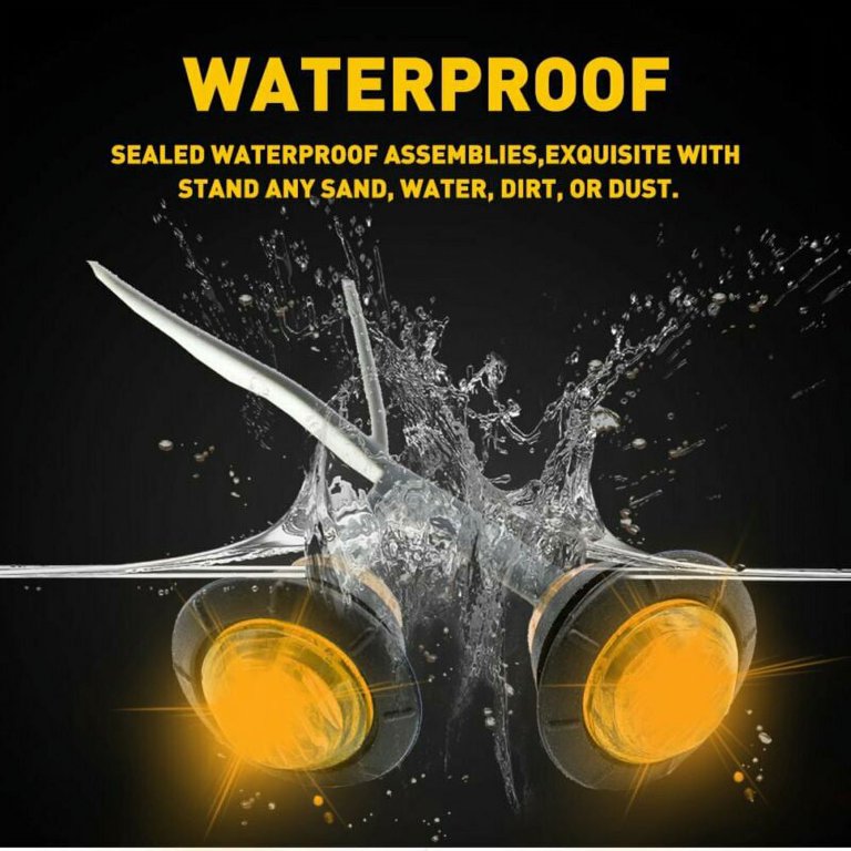 20-Pack Amber Yellow 3/4" Round 3-LED Side Marker Bullet Lights – 12V For Trailers, Trucks, RVs