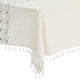 thumbnail image 4 of Mantel de mesa REGALWOVEN de lino de algodón impermeable con flecos diamante azul oscuro 35"x35", 4 of 5