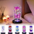 thumbnail image 1 of 1Pcs 9.05x4.52" Glass Dome Preserved Rose Night Light with Blue LED Lights and Butterflies Valentine's Day Birthday Gift for Women Featuring Glowing Roses and Starry Sky Design1Pcs Lámpara JASKFLY, 1 of 8