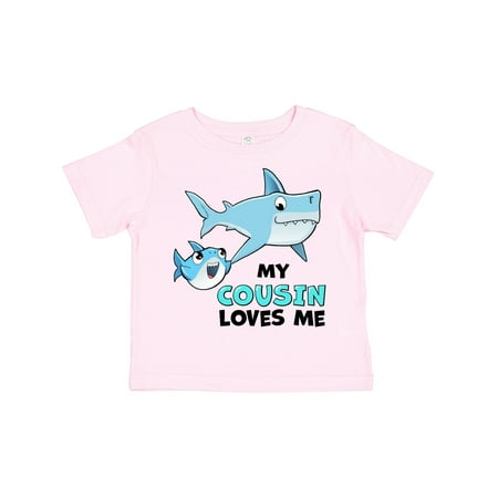 

Inktastic My Cousin Loves Me with Cute Sharks Gift Toddler Boy or Toddler Girl T-Shirt