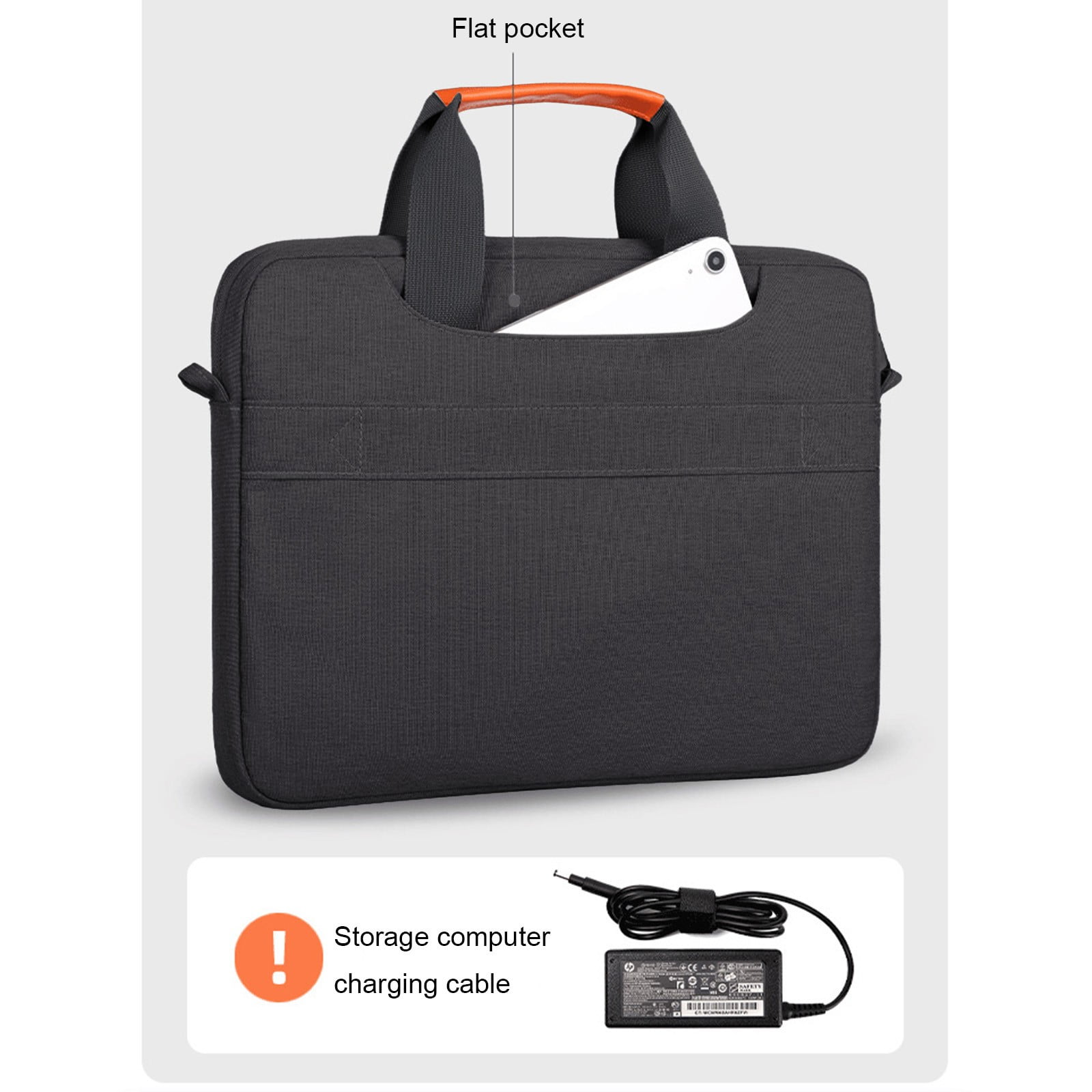 COM1950s 15.6 Inch Laptop Bag,Crossbody Shockproof Computer Case with Removable Shoulder Strap,Waterproof Portable Design and Trolley Compatible for Travel