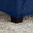 thumbnail image 3 of Great Bay Home 1-Piece Velvet Plush Solid Ottoman Stretch Slipcover, Dark Denim Blue, 3 of 3