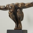thumbnail image 6 of 4" x 11" Bronze Polystone Diver Sculpture with Black Base, by DecMode, 6 of 19