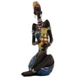 thumbnail image 3 of Estatua de dama tribal africana, adorno coleccionable, estatua africana ligera de resina Estilo B, 3 of 9