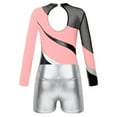 thumbnail image 4 of Haitryli Ballet Dance Jersey Leotards for Girls Biketards Sparkly Bodysuit with Shorts Outfits Gymnastics Dancewear Pink&Silver 10, 4 of 7