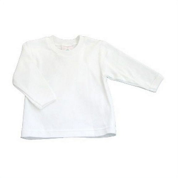 Baby Jay 100% Cotton White Long Sleeve Round Neck Long Sleeve Tee T-Shirt (36-48 Months, White)