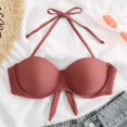 thumbnail image 1 of Soutiens-gorge pour Femmes Haut de Maillot de Bain à Nœud, Bretelles en Acier, Froncé, Bikini Triangle à Dos Nu, Haut de Maillot de Bain m, 1 of 4