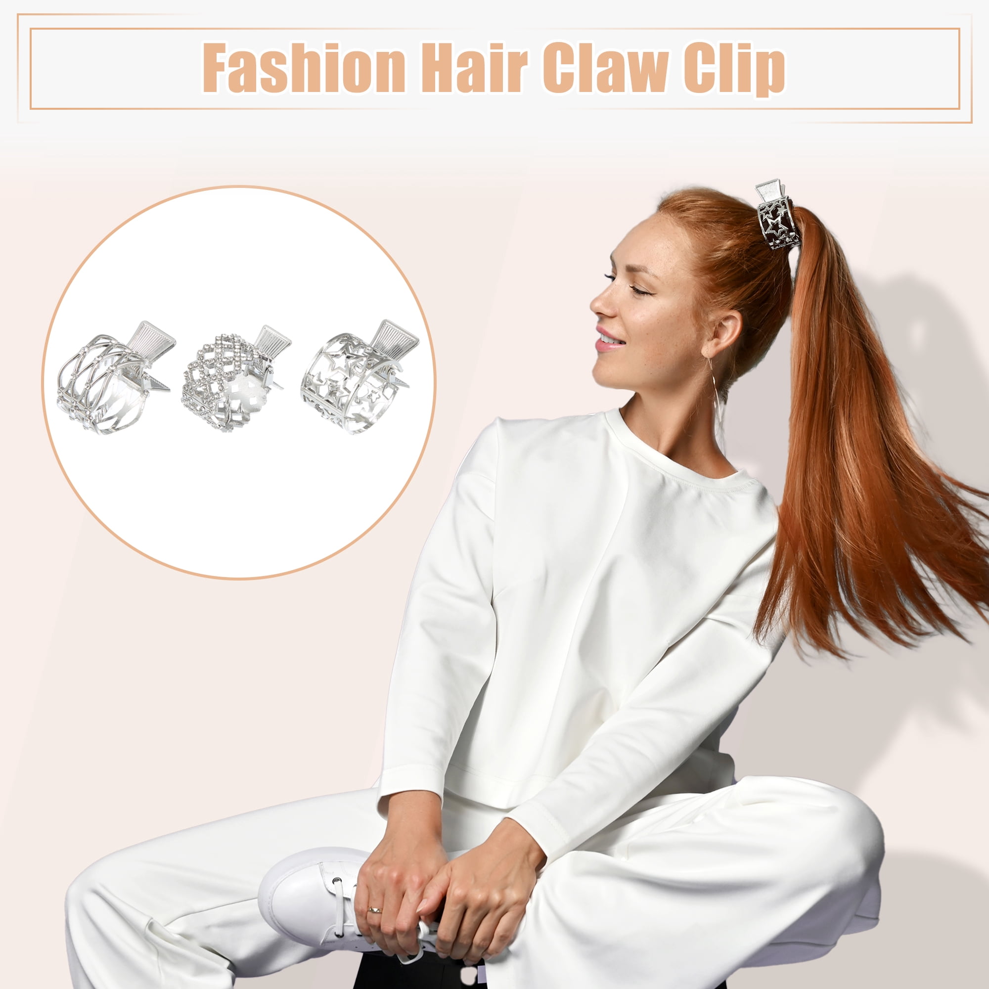 Unique Bargains 3Pcs High Ponytail Metal Claw Nonslip Accessories