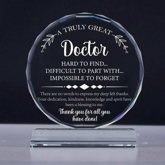 Placa de cristal Uniquilling Doctor Award, 15 x 14 x 3 cm, 0,5 kg