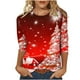 thumbnail image 2 of Pntutb - Camiseta holgada con estampado de moda para mujer, blusa de manga 3/4 de longitud media, cuello redondo, tops casuales Pntutb Pntutb-2954, 2 of 4