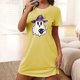 thumbnail image 1 of Camisón corto de talla grande para mujer, camisón de manga corta con estampado de pecho a la moda, camisón para mujer, 1 of 5