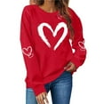 thumbnail image 2 of Posijego Women's Heart Graphic Sweatshirts Valentines Day Clothes Long Sleeve Crewneck Loose Basic Spring Tops, 2 of 7