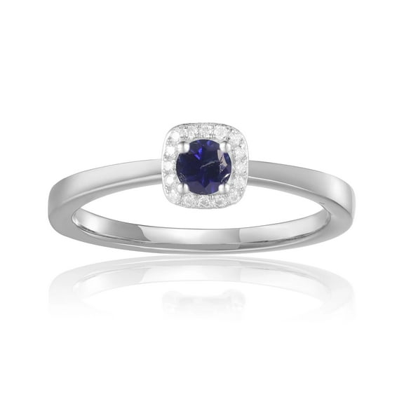 Blue Sapphire Halo Ring
