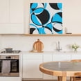 thumbnail image 5 of Framed Canvas Wall Art for Living Room Blue Geometric Circle Wall Decor, Modern Abstract Art Aesthetic Paintings for Bedroom Office Kitchen Bathroom, Ready to Hang Artwork Wall Pictures 8x8 Inch, 5 of 9