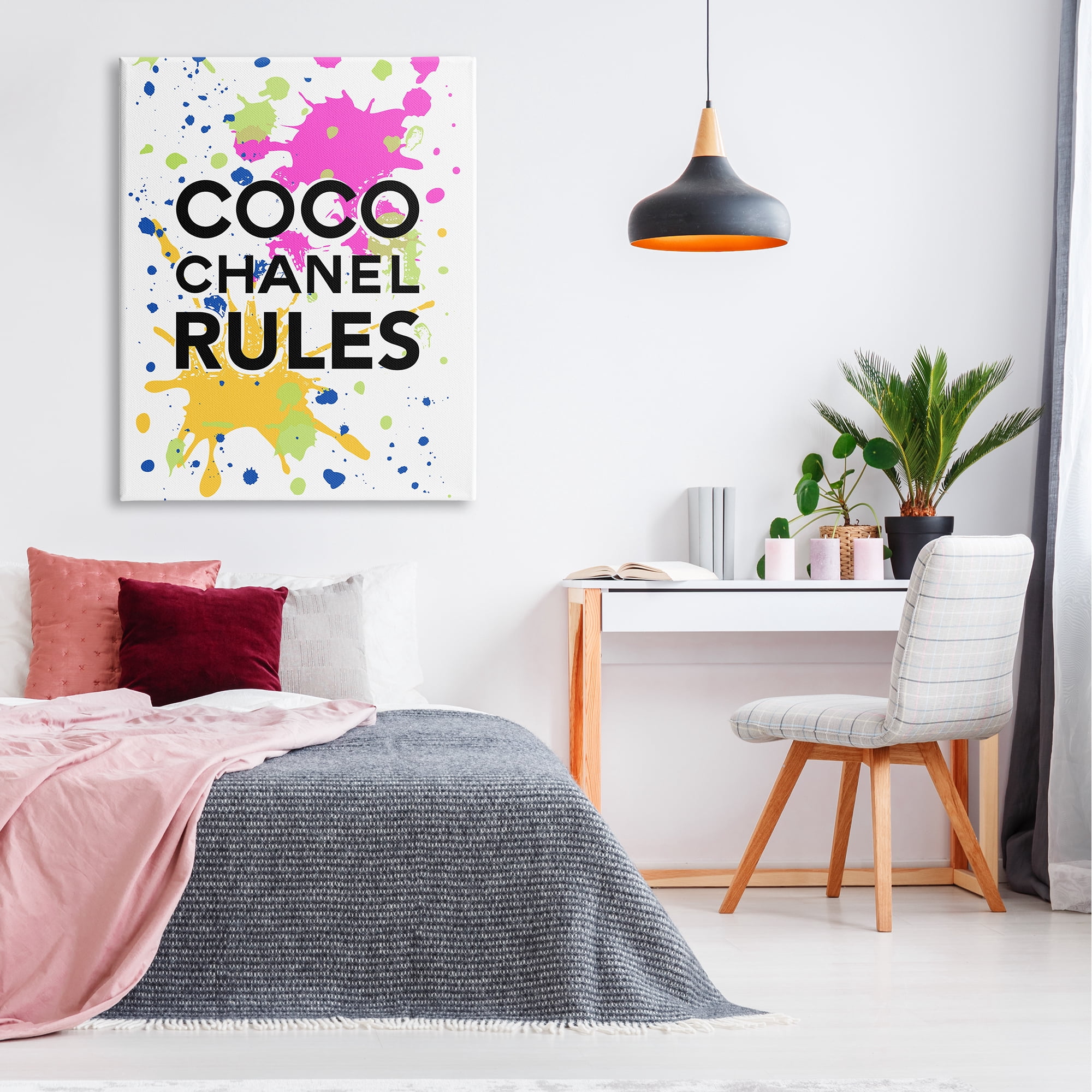Stupell Industries Glam Paint Splatter Typography Painting Gallery Wrapped Canvas Print Wall Art, 36 x 48