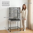 thumbnail image 3 of PawHut 56"H Bird Cage, Rolling Parrot Cage w/ Detachable Rolling Stand, 3 of 10