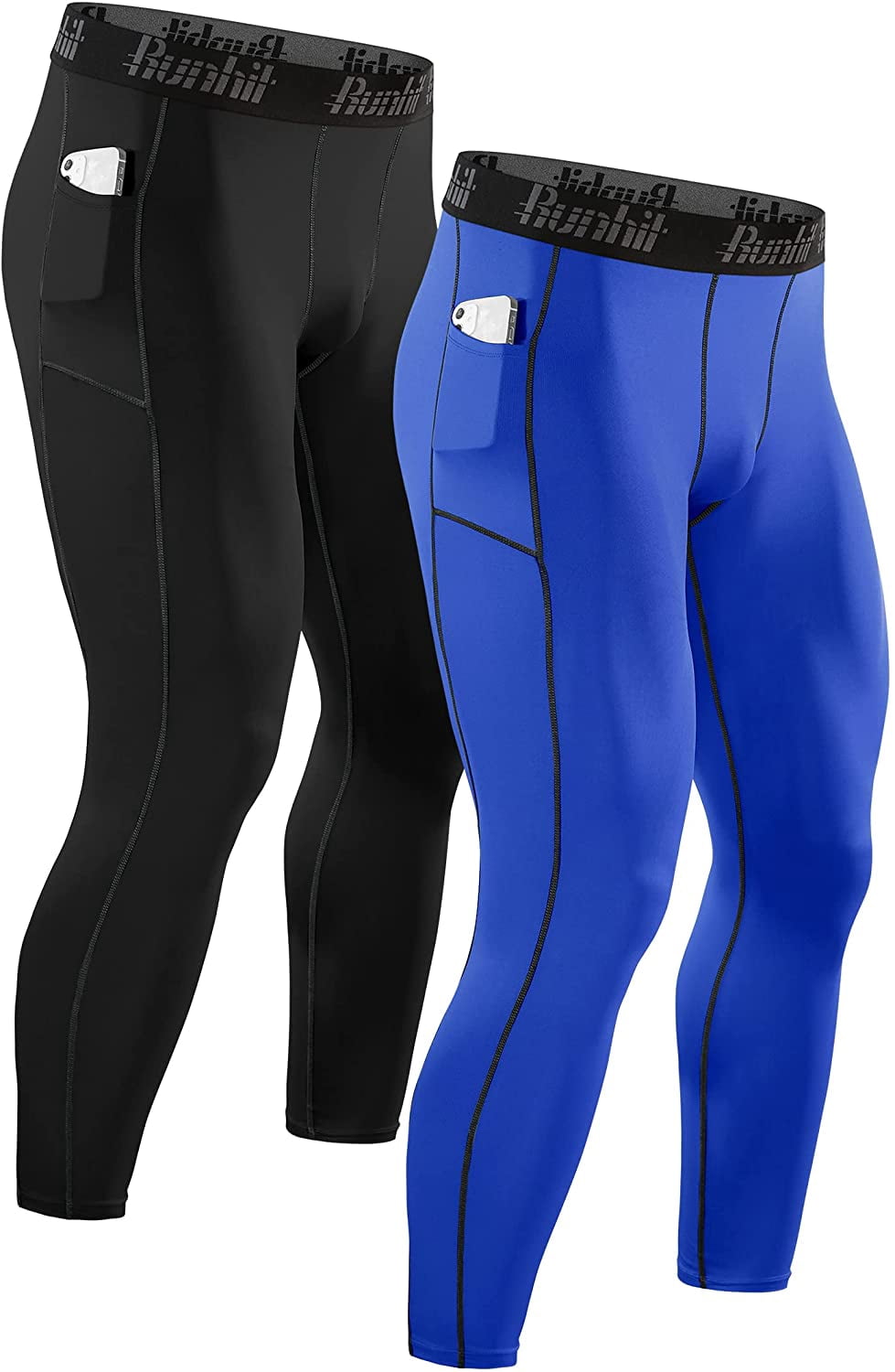 Compression Pants Men Leggings Pocket 
