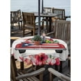 thumbnail image 2 of Outdoor Tablecloth with Umbrella Hole Zipper Puerto Rican Flag Round Tablecloth 60" Waterproof Outside Table Cloth Vintage Country Truck Flowers Wooden Grain Patio Table Cover Tablecloths for Picnic, 2 of 8