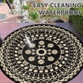 thumbnail image 5 of 5*5ft Round Outdoor Rug Circle Outside Area Rug Boho Reversible Patio Rug Plactic Straw Rug for Patios,Deck,Picnic,Beach,Trailer,Camping,Black&Beige, 5 of 10