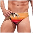thumbnail image 4 of Youmylove Mens Summer Breathable Printed Swim Trunks Pants Swimwear Shorts Slim Wear Swim Bottoms Briefs Trendy Beachwear, 4 of 5