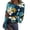 Dark Blue(Floral Print), variant on Long Sleeve Womens Tops Ribbed Slim Fitted Womens Hawaiian Shirt Casual Maple Leaf Print Crew Neck Womens Tops Trendy Tight Stretch Holiday Summer Tee Tops Light Blue S