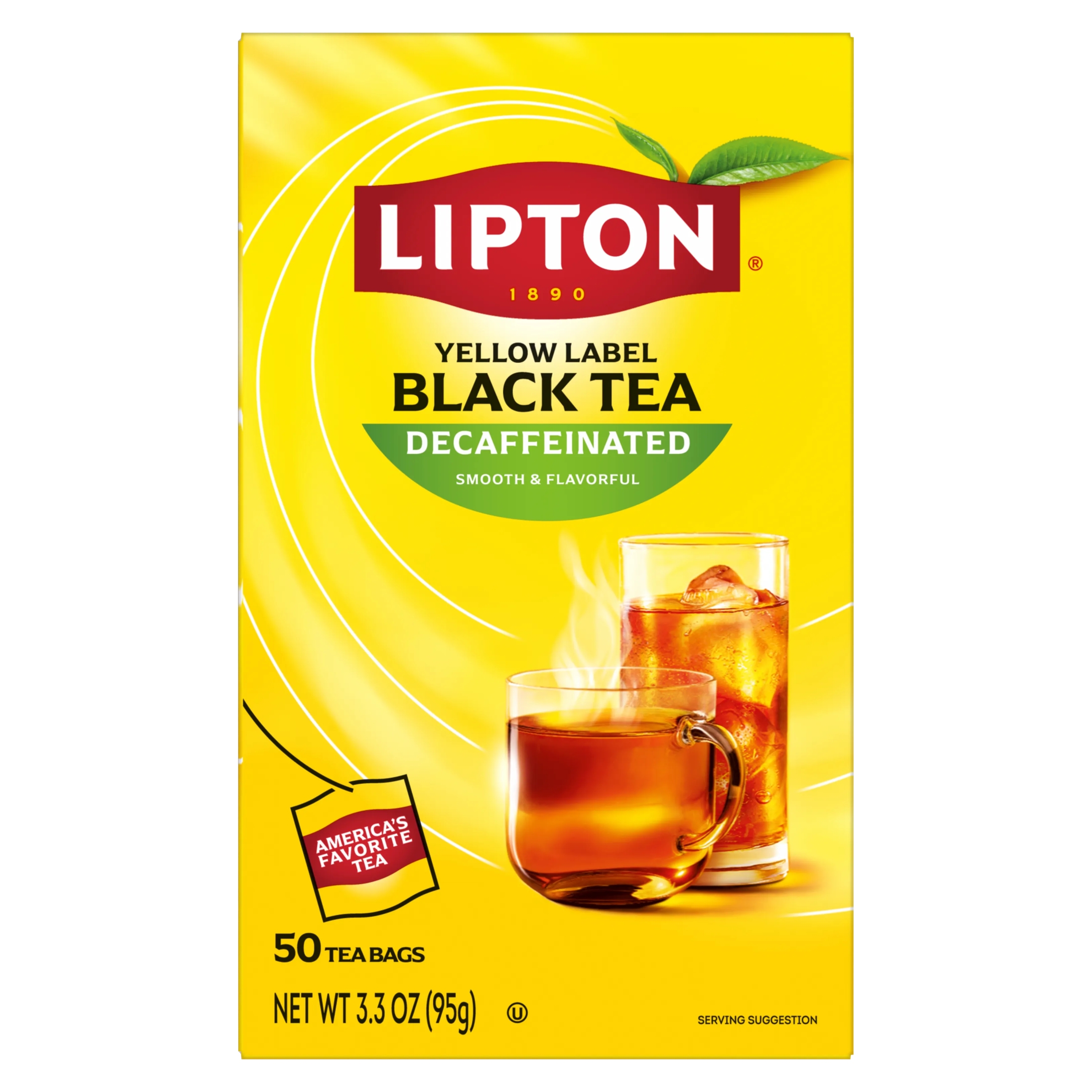 Lipton Black Tea Bags, Decaffeinated, 50 Count