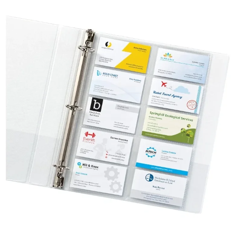 Business Card Holder Binder Pages Clear Sleeves Refill Organizer Book 25  Pages - Walmart.com