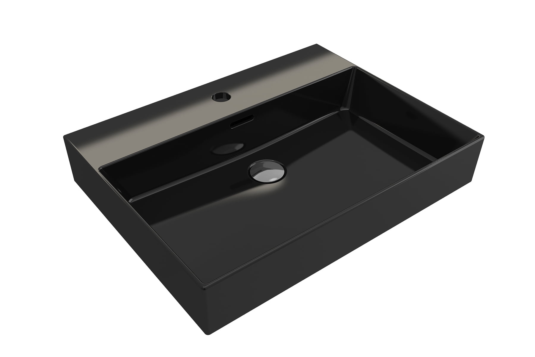 BOCCHI 1376-005-0126 Wall-Mounted Sink Fireclay 24" 1-Hole + Overflow Black