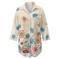 thumbnail image 7 of Renewold Swim Cover Up for Women T-Shirt Dress Comfortable Beach Shirt Blouses Soft Long Sleeve Swimwear Beach Tunic Top Women's Swimwear Beachwear, Mandala Flower Print, XL, 7 of 7