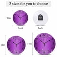 thumbnail image 6 of Wall Clock Purple Diamond Clocks PVC Silent Non-Ticking Battery Operated Decorative Luxury Bling Water Drop Round Clock for Home Living Room Kitchen Bedroom Office School Wall Decor 10 Inch, 6 of 9