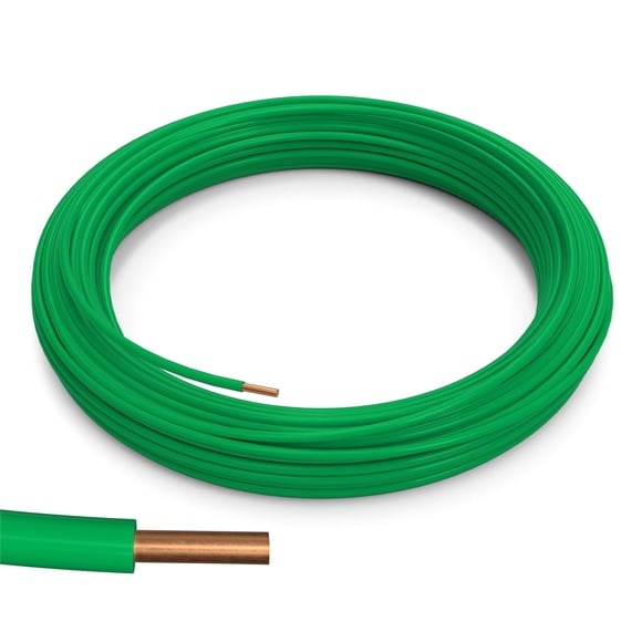 50 Pieds (15 Mètres) - Fil de Cuivre Massif Isolé THHN/THWN - 10 AWG, Fil Fabriqué aux États-Unis, Résidentiel, Commercial, Industriel, Mise à la Terre, Électrique