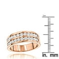 thumbnail image 3 of 14K Mens Wedding Ring Round Natural 1.5 Ctw Diamonds For Him (Rose Gold Size 12.5), 3 of 3