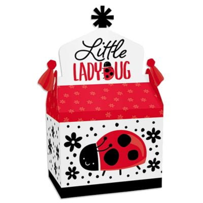 JZK 50 x Ladybug ladybird favour boxes paper gift sweets box for for wedding 