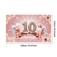 thumbnail image 3 of Elegant Design Birthday Banner 10th Birthday Pink Balloon Celebration Backdrop for Kids Party Event Decoration Anniversary, 3 of 8