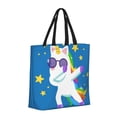 thumbnail image 2 of Xecao Cool Unicorn Star Golden for Tote Bag: spacious with inner pockets, ideal for work, shopping, or travel., 2 of 9