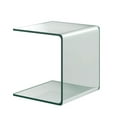 thumbnail image 2 of Kepooman End Tables,Side End Table,Nightstand,18 x 18 x 16 Inch Tempered Waterfall End Table with non-Slip Pad, 2 of 8