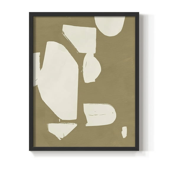 Chunky Abstract II Framed Print in Black Solid Wood Framed Print No Nail Hanging