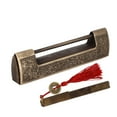 thumbnail image 4 of Chinese Antique Lock Retro Spacing 9cm/3.5in Classic Pattern Brass Horizontal  Lock For Gift Boxes Cabinets Antique  Brass  Chinese Lock, 4 of 8