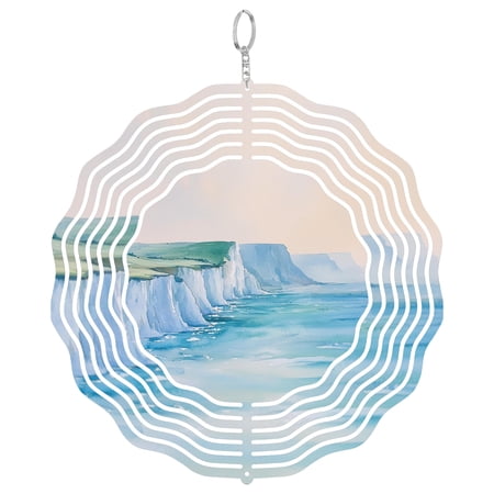 South Downs National Park UK 3D Wind Spinner Stainless Steel Kinetic Yard Art Nature Garden Decor Seven Sisters Gift