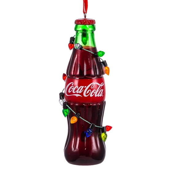 Kurt Adler Coca-Cola Bottle with Light String Christmas Ornament