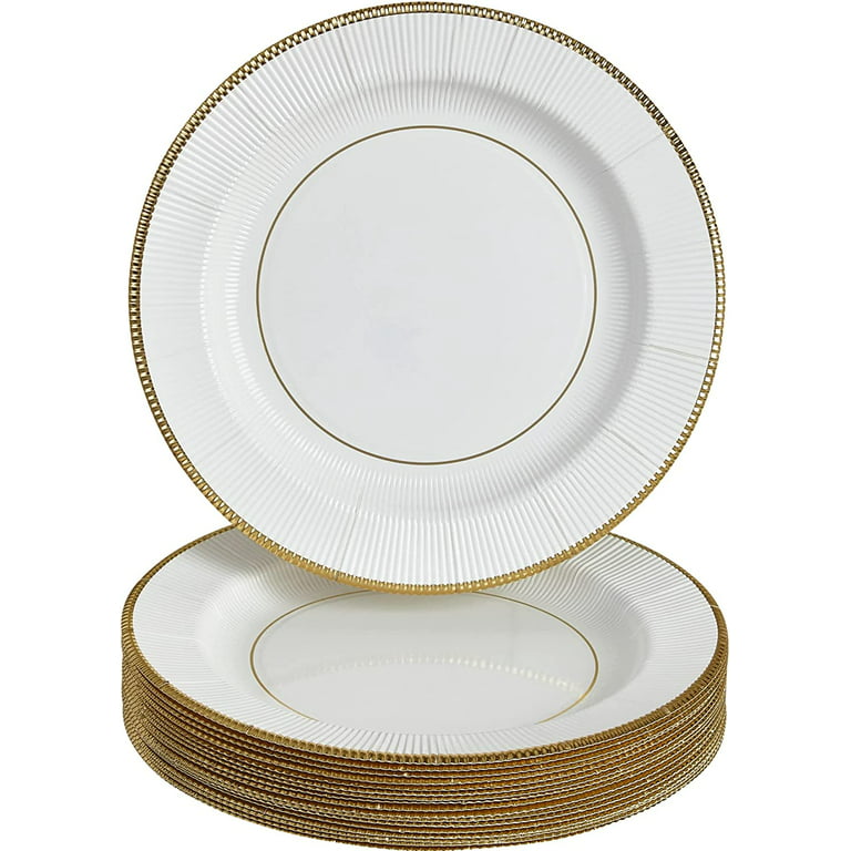 Silver Spoons Heavy Duty Disposable Plates - 10 inch Paper Plates