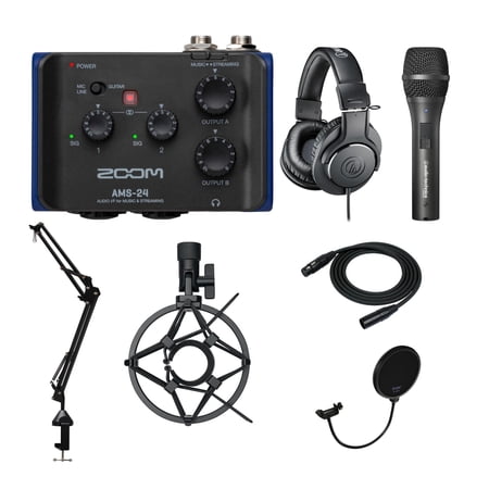 UPC: 0196271601951 | Zoom AMS-24 2×4 USB Audio Interface Bundle with Microphone and Headphones Bundle