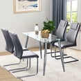 thumbnail image 5 of Faux Leather Padded Grey Chairs | For Relaxing Mealtimes | Comfortable and Stylish Seating Solution, 5 of 6