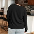 thumbnail image 4 of MESSUEN Long Sleeve Undershirt for Women Lightweight Sweatshirts for Women Plus Size Sweatshirt Womens Fall Sweatshirts Fall Sweatshirts Womens Blouses Women Shirts Black 1 XL, 4 of 6