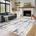 thumbnail image 4 of BERTHMEER 5'x7' Area Rugs for Living Room Bedroom Dining Room Abstract Contemporary Rugs Machine Washable non-slip Rugs,Blue&Beige, 4 of 7