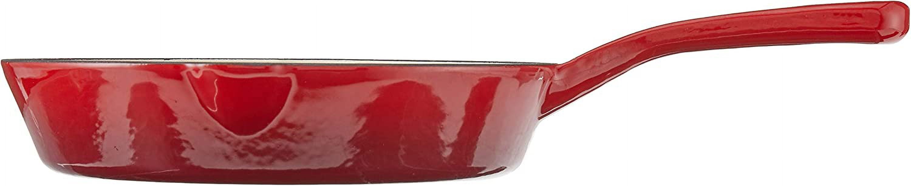 Crock Pot Zesty Flavors Enameled 8 Round Cast Iron Skillet in Scarlet Red  - 9160715